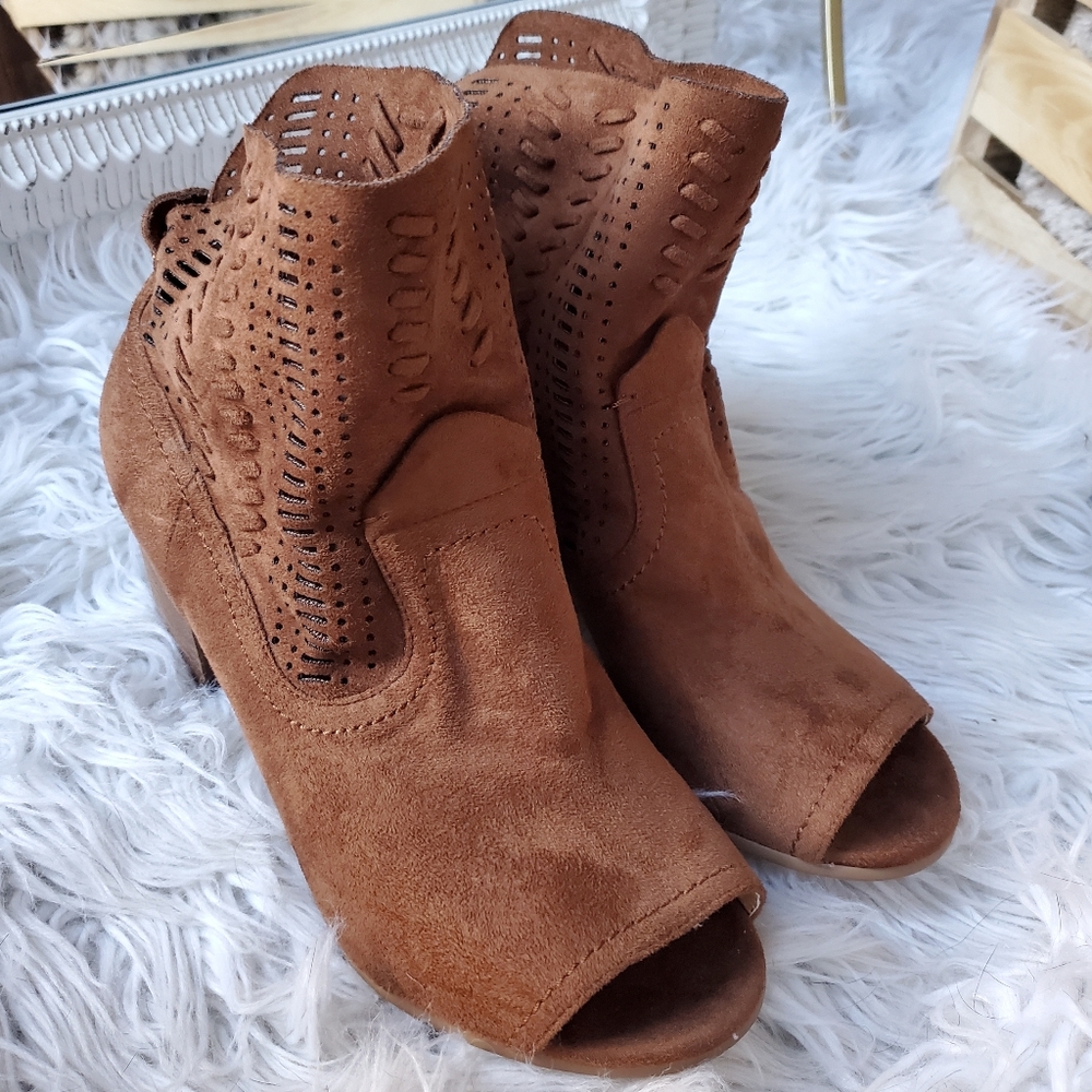 Open toe booties